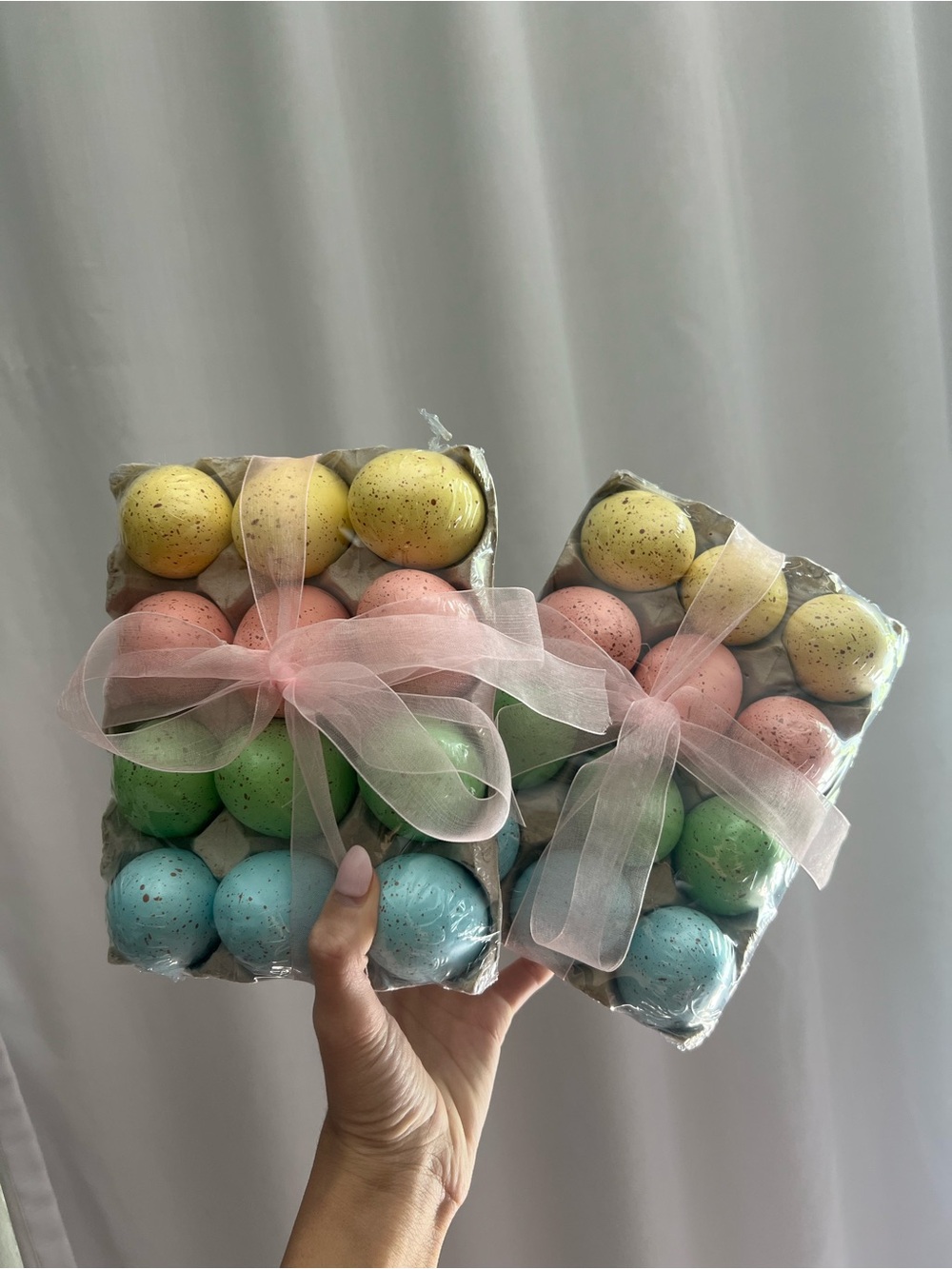 Pastel Foam egg decor - Yellow, Pink, Green, Blue